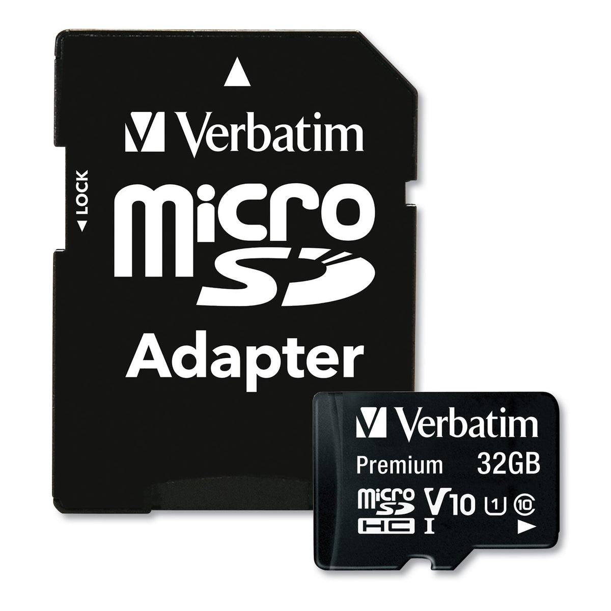 Verbatim 32GB Premium microSDHC Memory Card with Adapter, UHS-I V10 U1 Class 10, Up to 90MB/s Read Speed