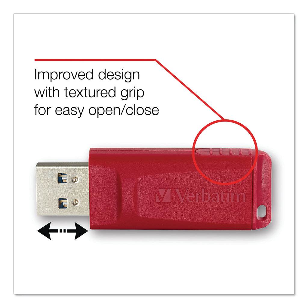Verbatim Store 'n' Go USB Flash Drive, 64 GB, Red