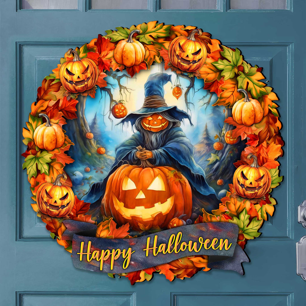 Happy Halloween 36-Inch Wreath Outdoor Decor by G. Debrekht - Halloween Decor - 8652821F