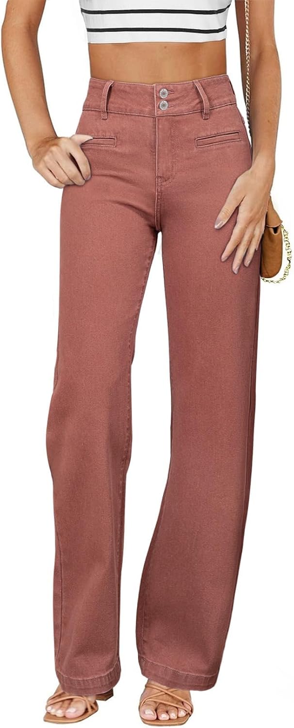 Sidefeel Jeans for Women High Waisted Straight Leg Denim Pants