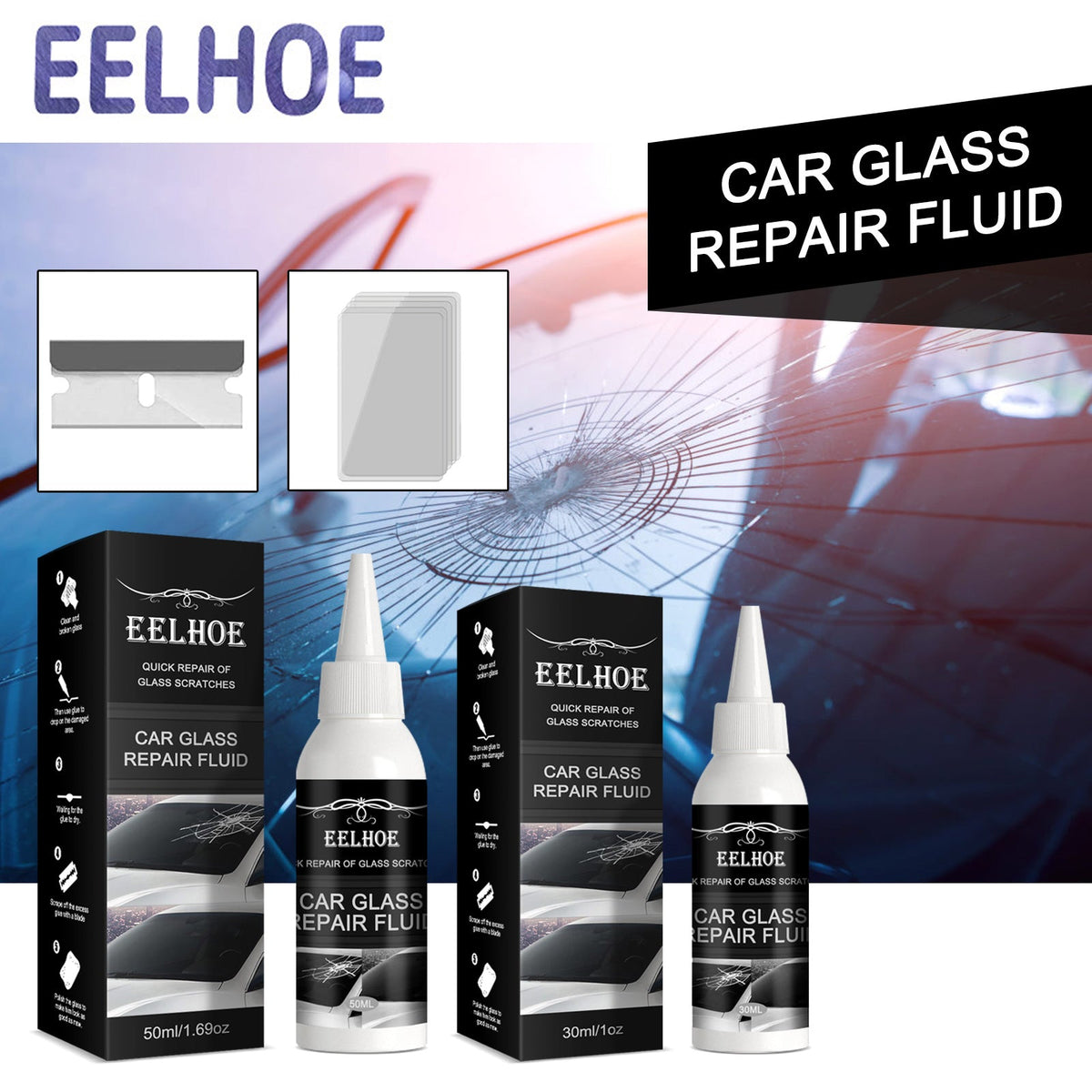 Automotive Glass Repair Adhesive, Windshield Crack Repair Adhesive Repair Adhesive Glass Repair Adhesive
