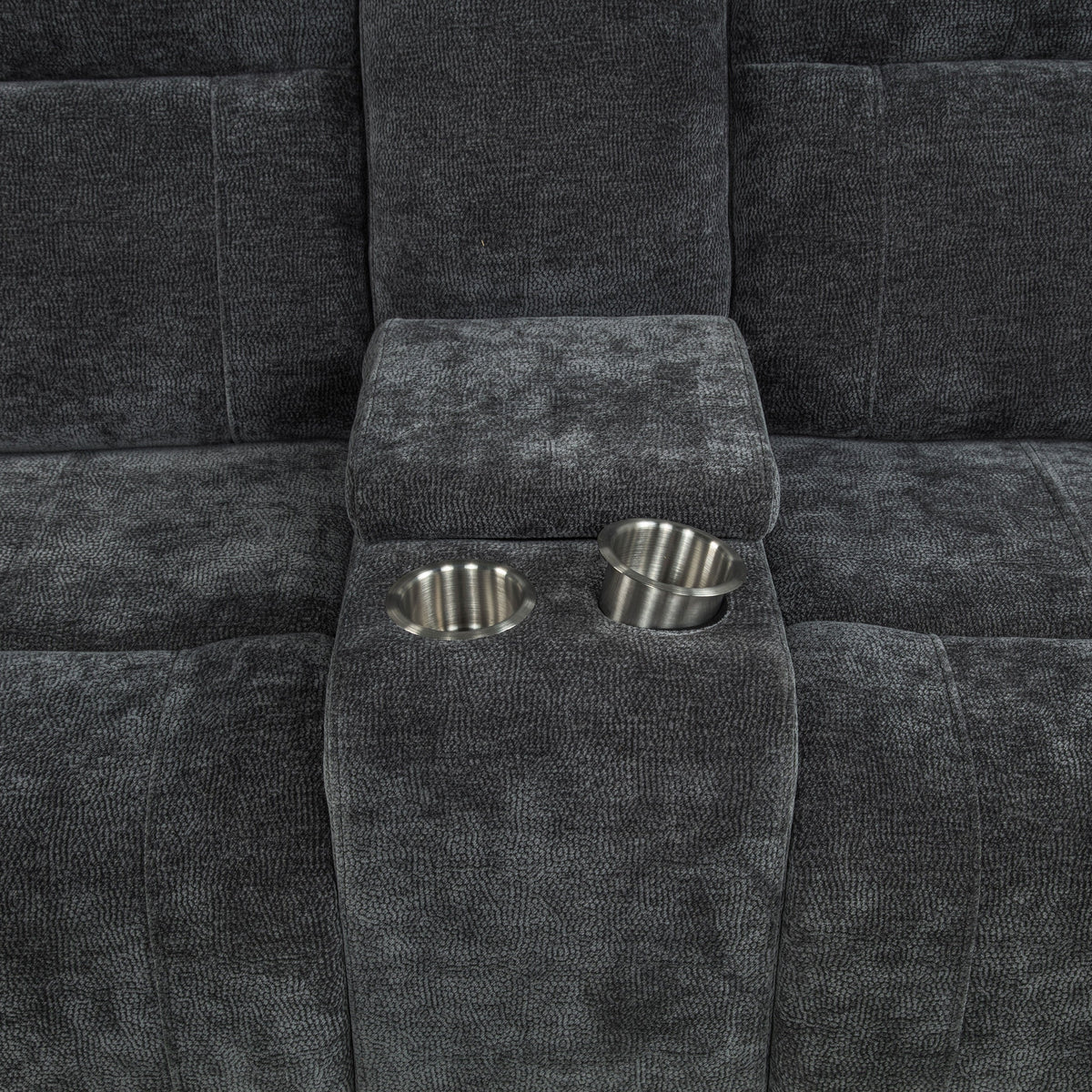 Kennett Chenille Upholstered Power Reclining Loveseat Grey