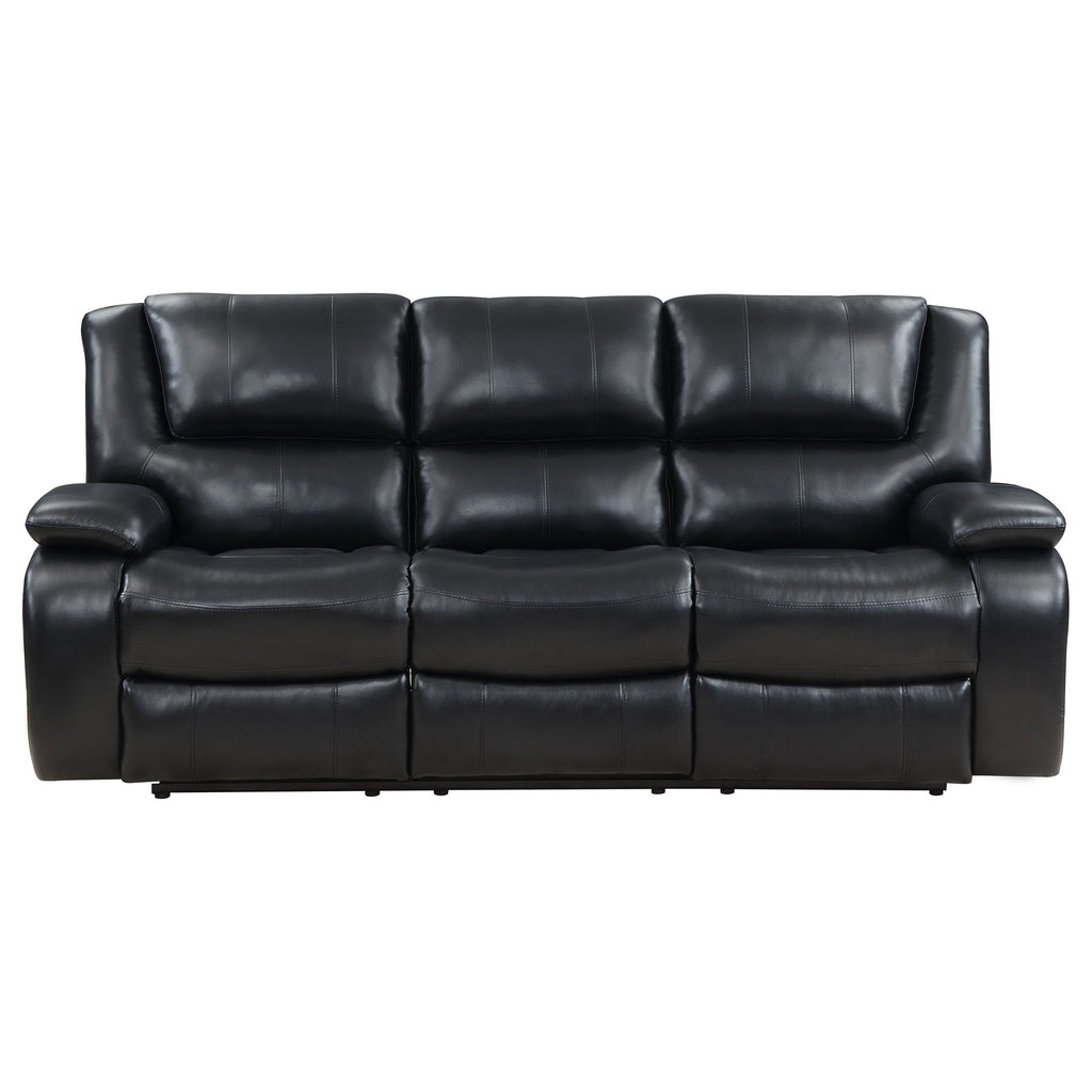 Camila 2-piece Upholstered Reclining Sofa Set Black