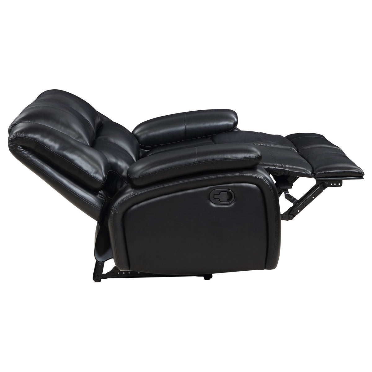 Camila 2-piece Upholstered Reclining Sofa Set Black