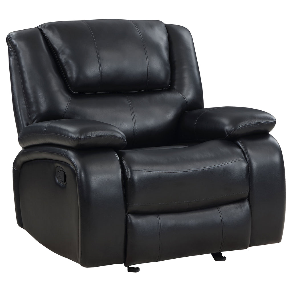 Camila 3-piece Upholstered Reclining Sofa Set Black