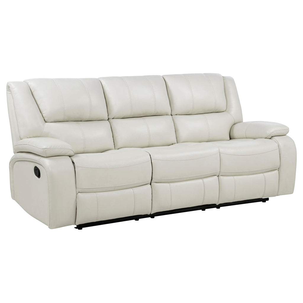 Camila 3-piece Upholstered Reclining Sofa Set White