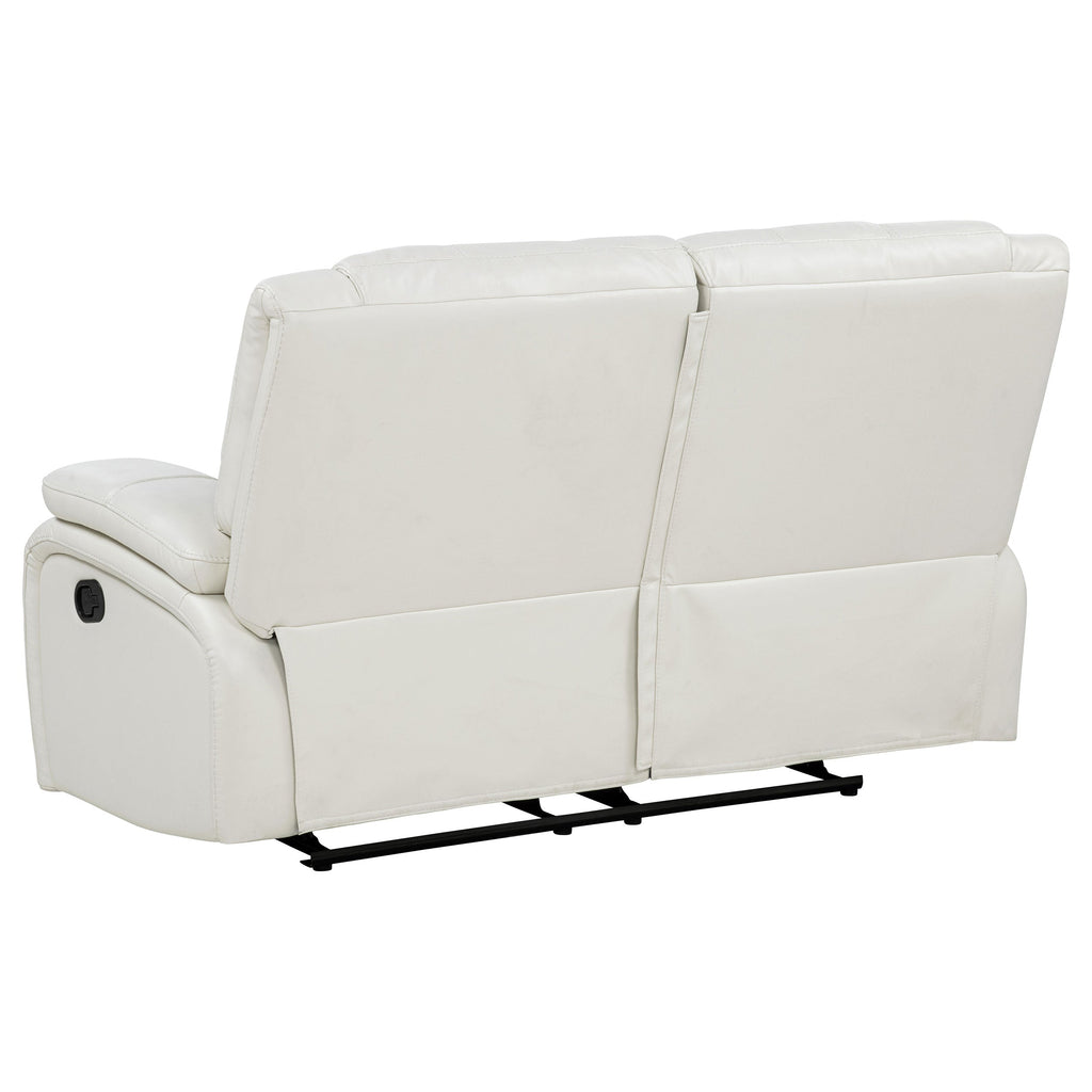 Camila 3-piece Upholstered Reclining Sofa Set White
