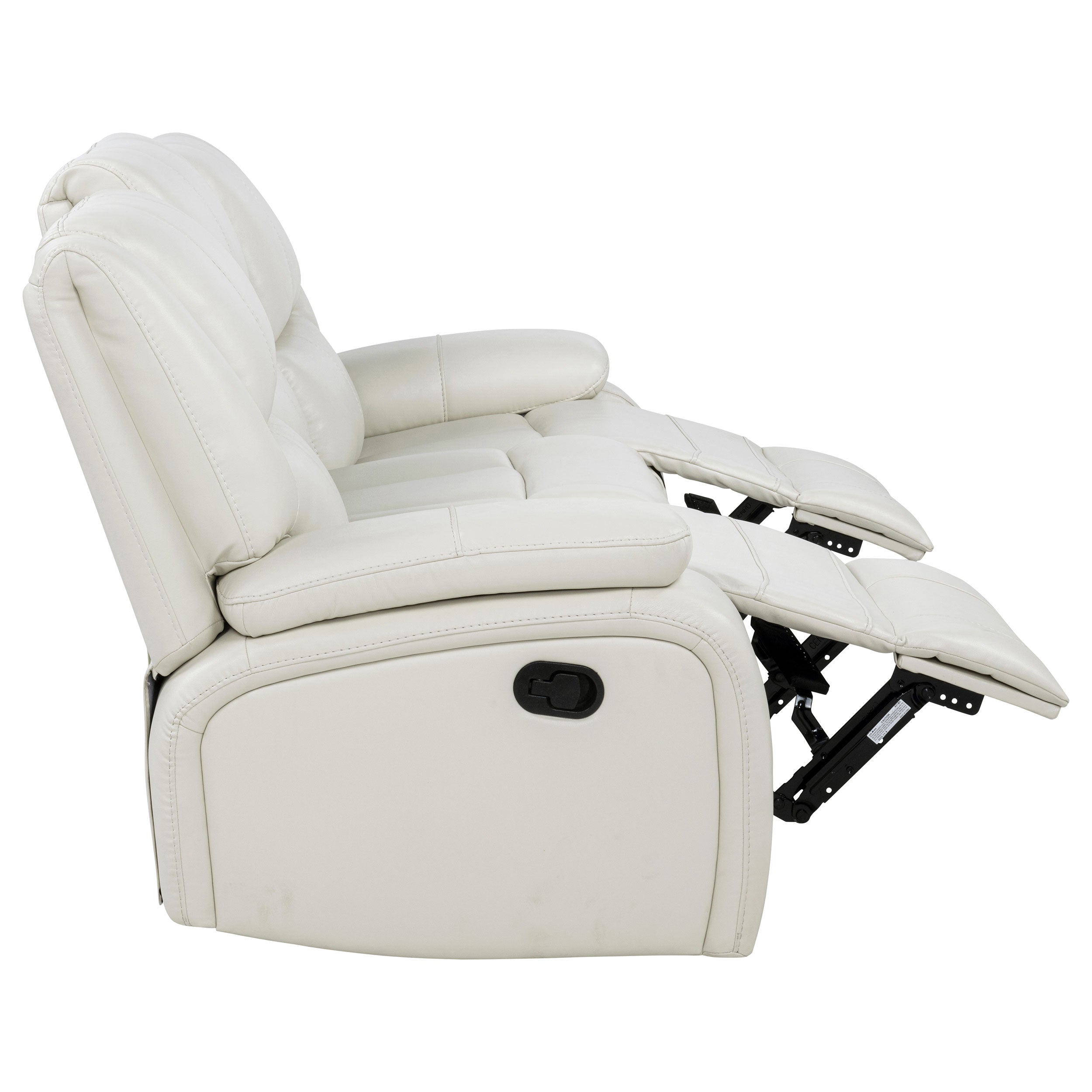 Camila Upholstered Motion Reclining Sofa White