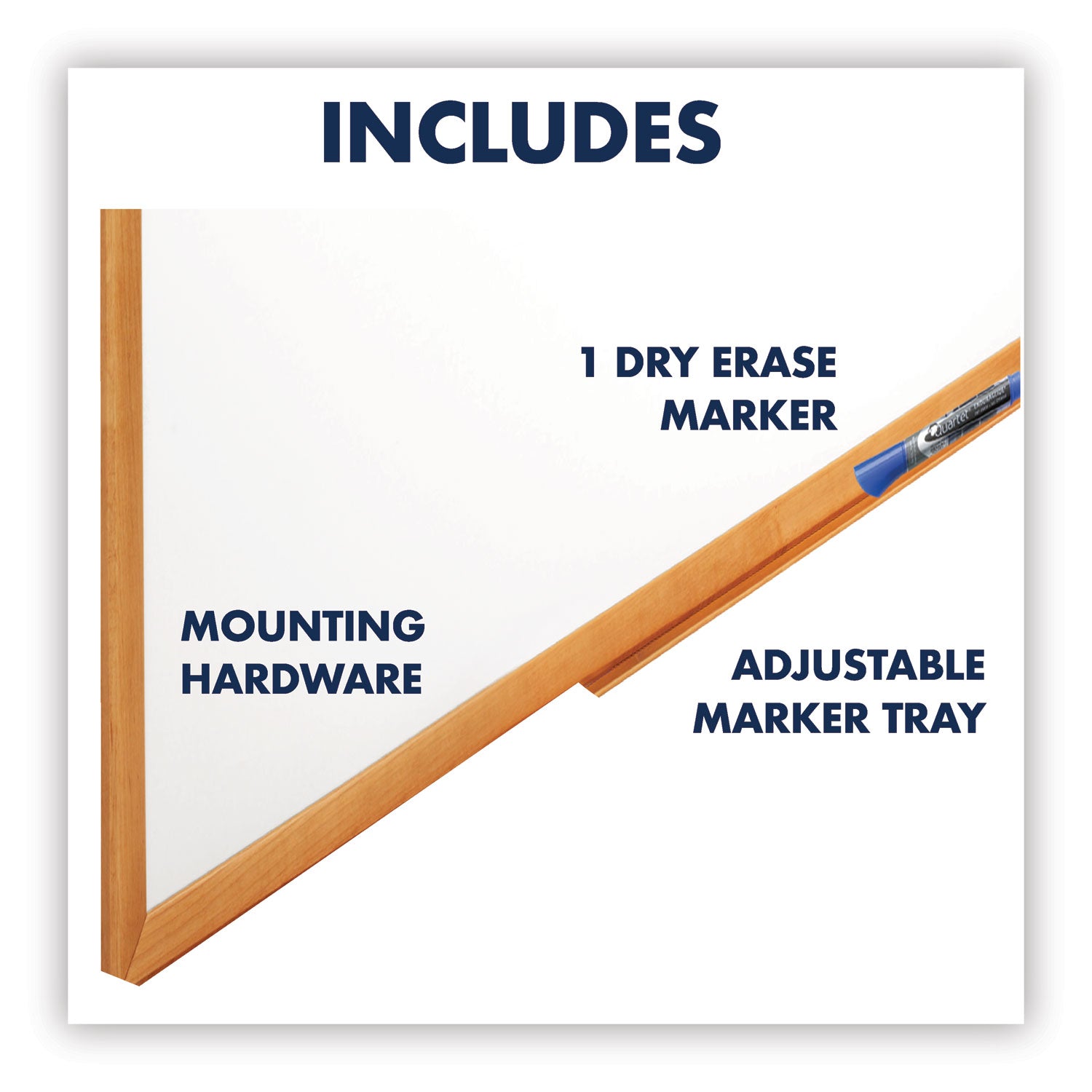 Quartet Classic Series Total Erase Dry Erase Board, 96 x 48, Oak Finish Frame