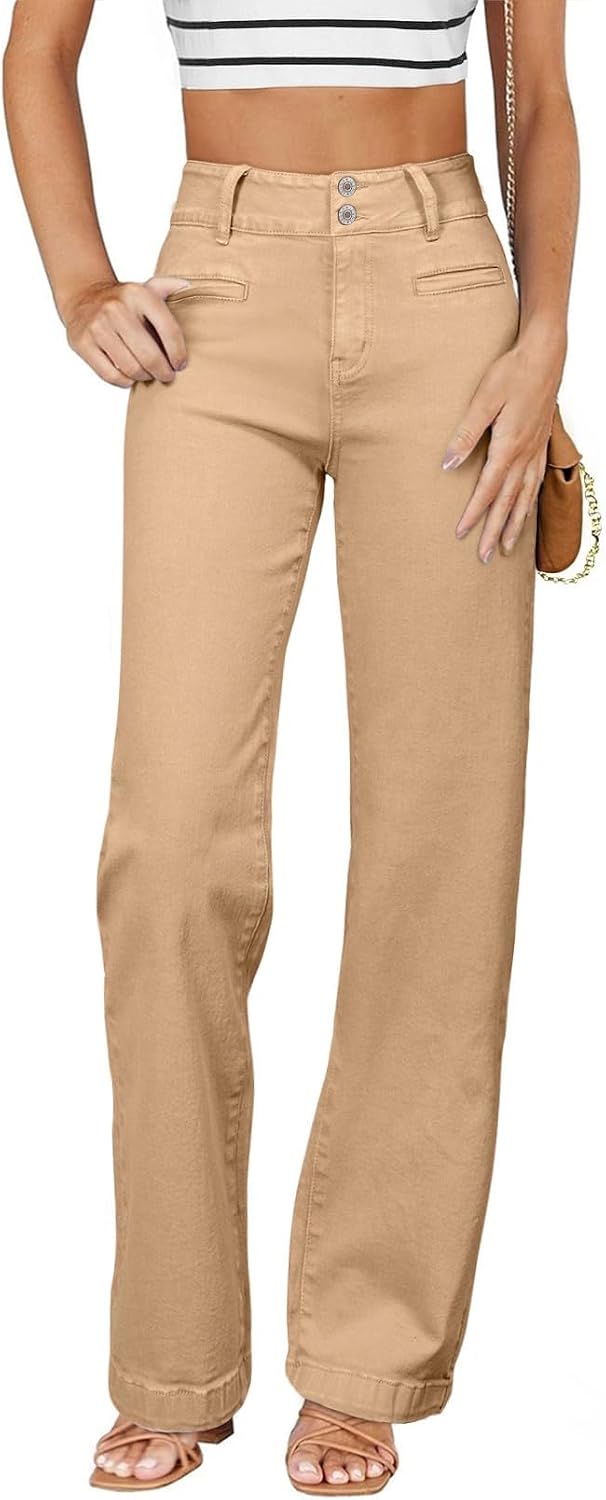 Sidefeel Jeans for Women High Waisted Straight Leg Denim Pants