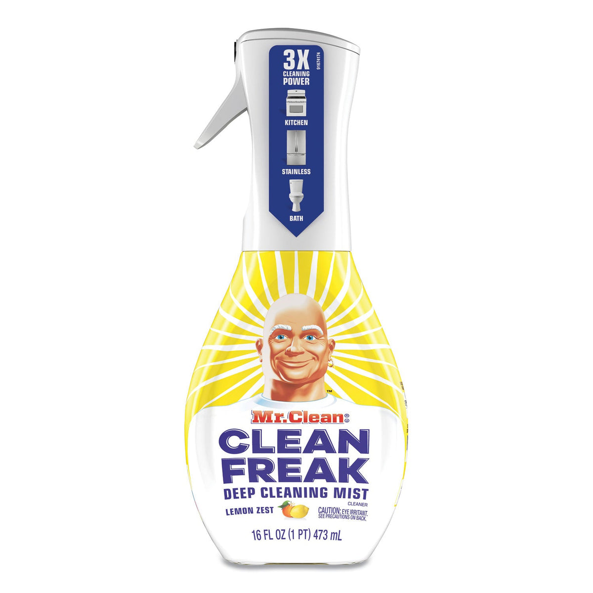 Mr. Clean Clean Freak Deep Cleaning Mist Multi-Surface Spray, Lemon, 16 oz Spray Bottle, 6/Carton