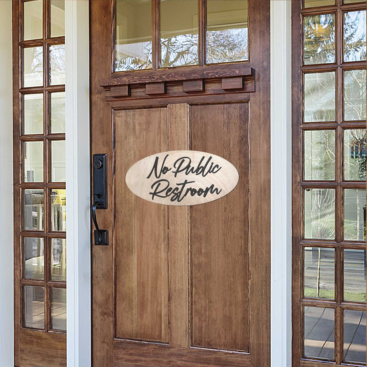 No Public Restroom sign, Business sign, Made in the USA sign, Made from wood, Customers only - 320320