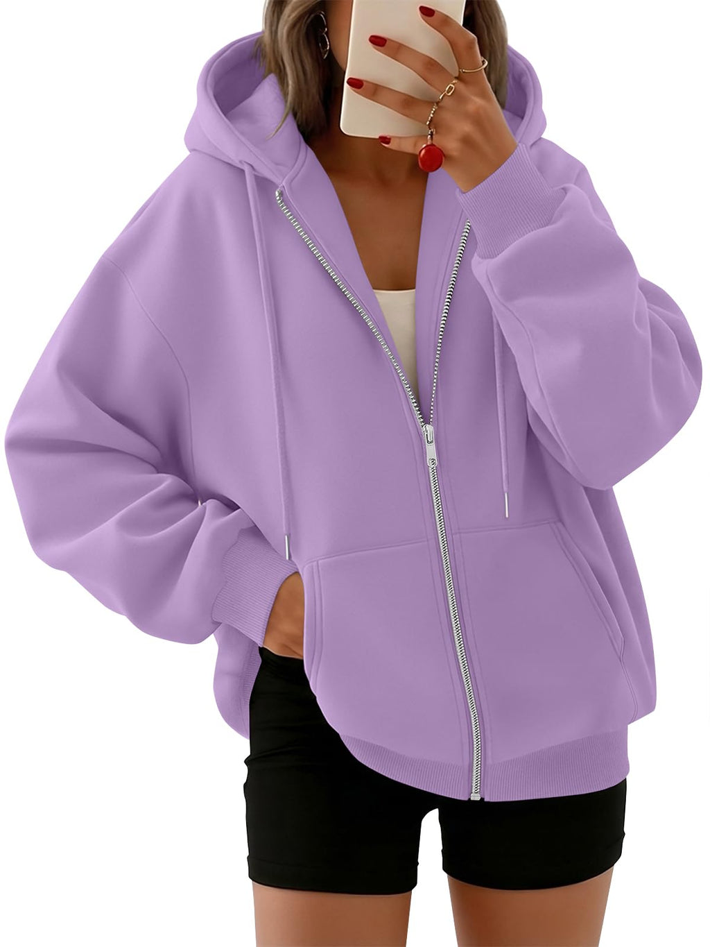 Trendy Queen Womens Oversized Zip Up Hoodies Y2K Fall Sweatshirts 2026