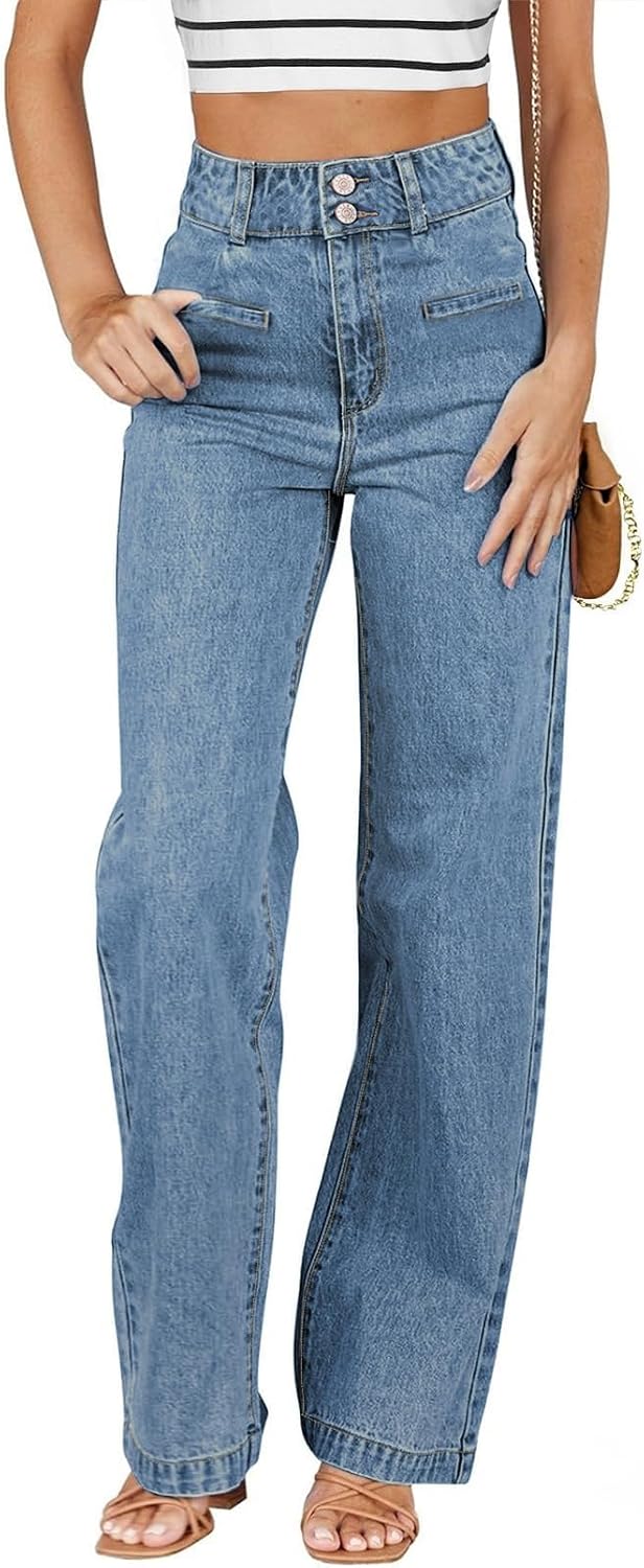 Sidefeel Jeans for Women High Waisted Straight Leg Denim Pants