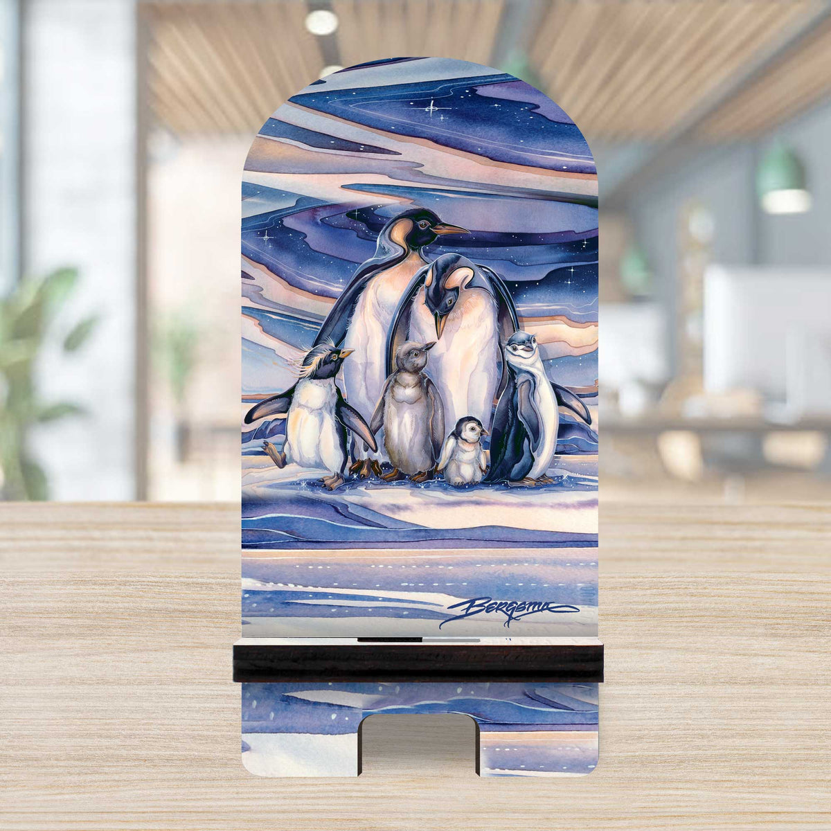 Sno Buddy Like You Cell Phone Stand Wildlife Decor Wood Mobile Tablet Holder Charging Station Organizer - 892094-JB