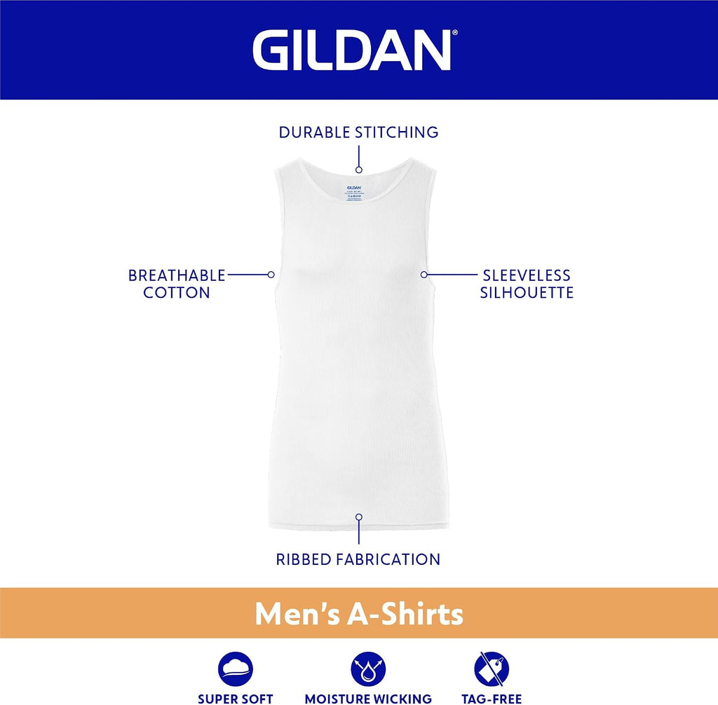 Gildan Men's A-Shirts Tanks Multipack