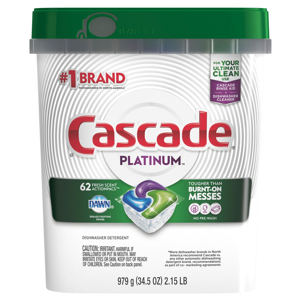 Cascade ActionPacs, Fresh Scent, 34.5 oz Bag, 62 Packs/Bag