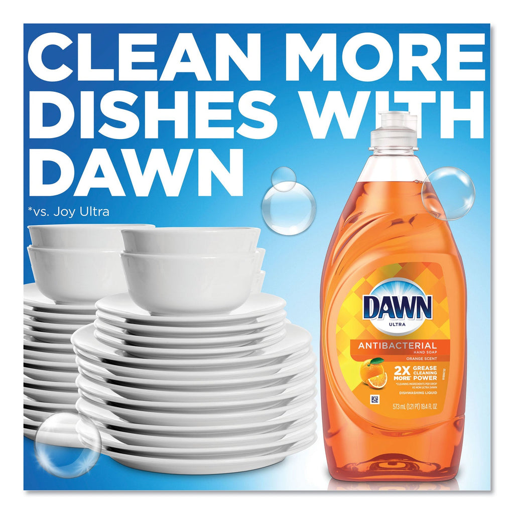 Dawn Ultra Antibacterial Dishwashing Liquid, Orange Scent, 28 oz Bottle, 8/Carton