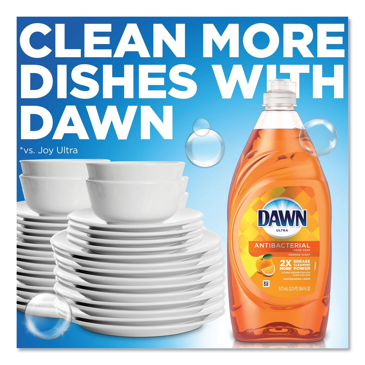 Dawn Ultra Antibacterial Dishwashing Liquid, Orange Scent, 28 oz Bottle, 8/Carton