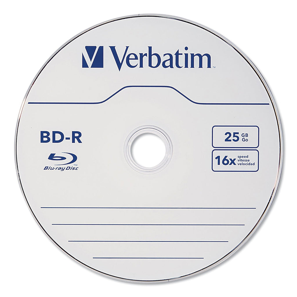 Verbatim BD-R Blu-Ray Disc, 25 GB, 16x, White, 10/Pack