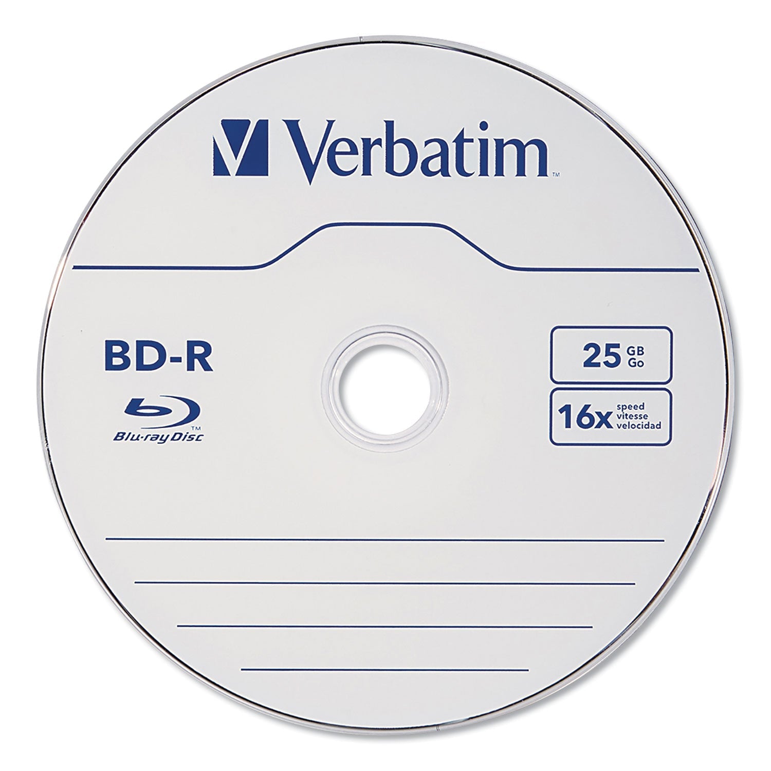 Verbatim BD-R Blu-Ray Disc, 25 GB, 16x, White, 10/Pack