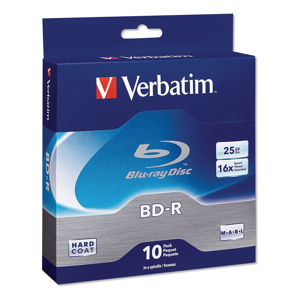 Verbatim BD-R Blu-Ray Disc, 25 GB, 16x, White, 10/Pack