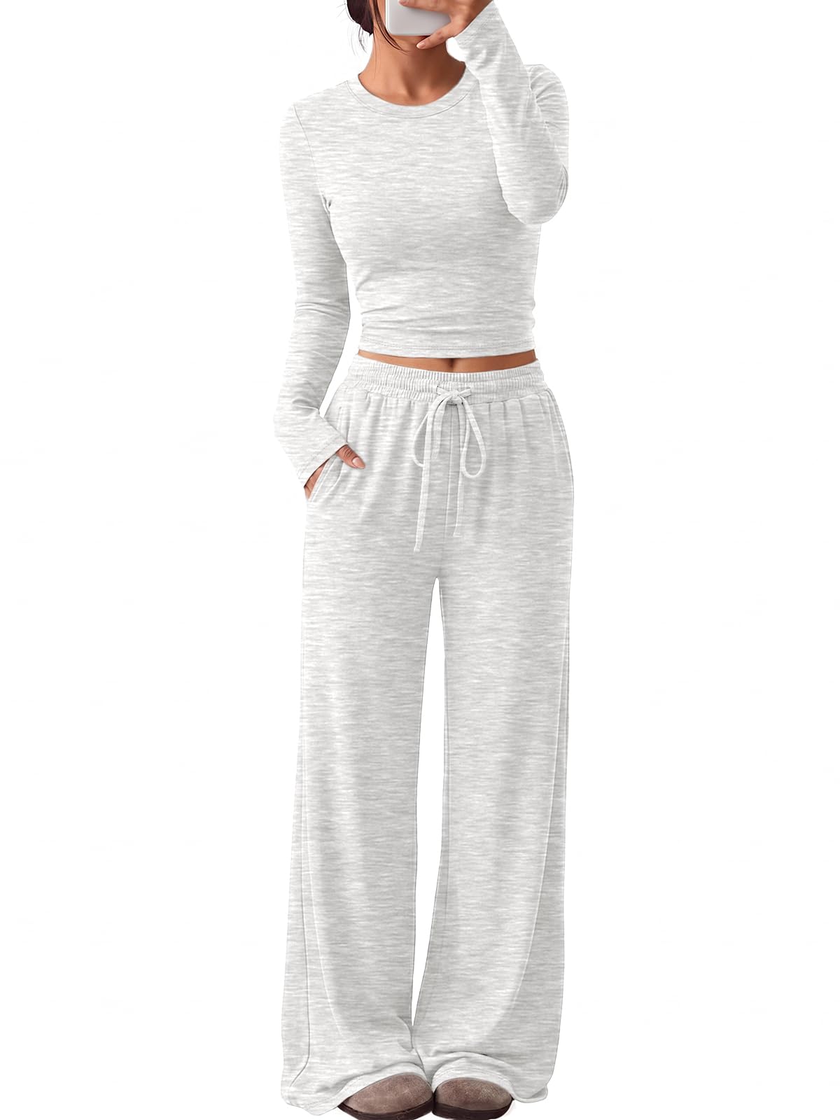 Trendy Queen Women's 2 Piece 2026 Fall Fashion Lounge Set with Pockets