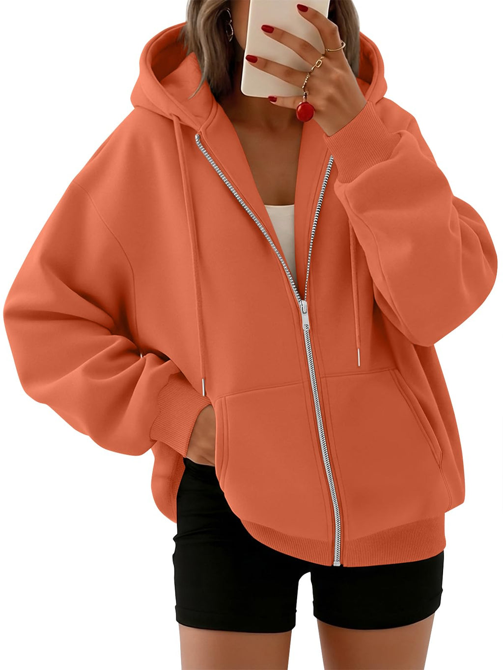 Trendy Queen Womens Oversized Zip Up Hoodies Y2K Fall Sweatshirts 2026