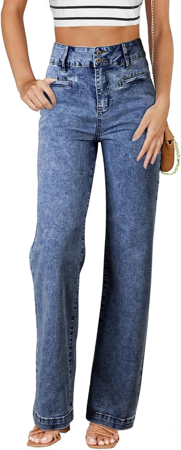 Sidefeel Jeans for Women High Waisted Straight Leg Denim Pants