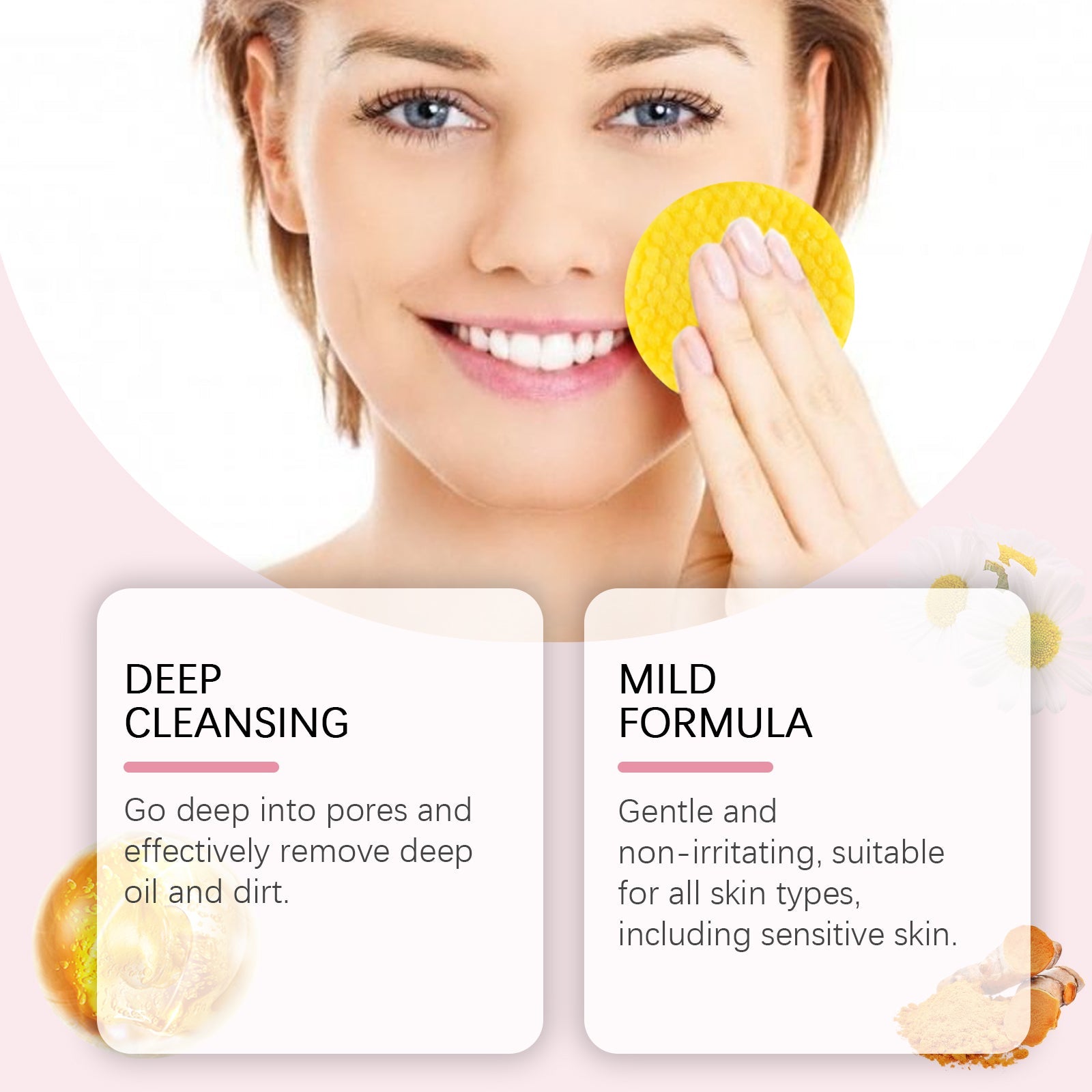 Turmeric Acid Cleansing Pad Gently Cleanses Skin, Lightened Acne Face, Brightened Pores