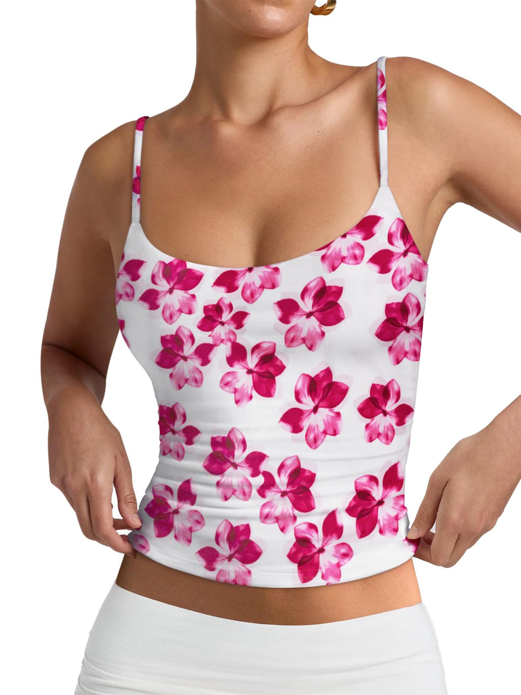 PINKMSTYLE Women's Basic Double Lined Scoop Neck Tank Tops Summer Cami Top
