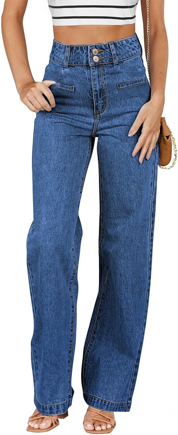 Sidefeel Jeans for Women High Waisted Straight Leg Denim Pants