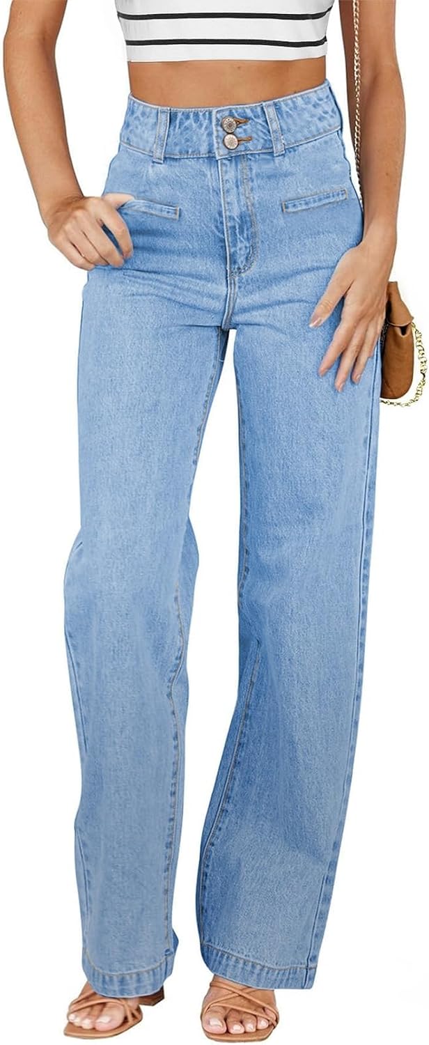 Sidefeel Jeans for Women High Waisted Straight Leg Denim Pants