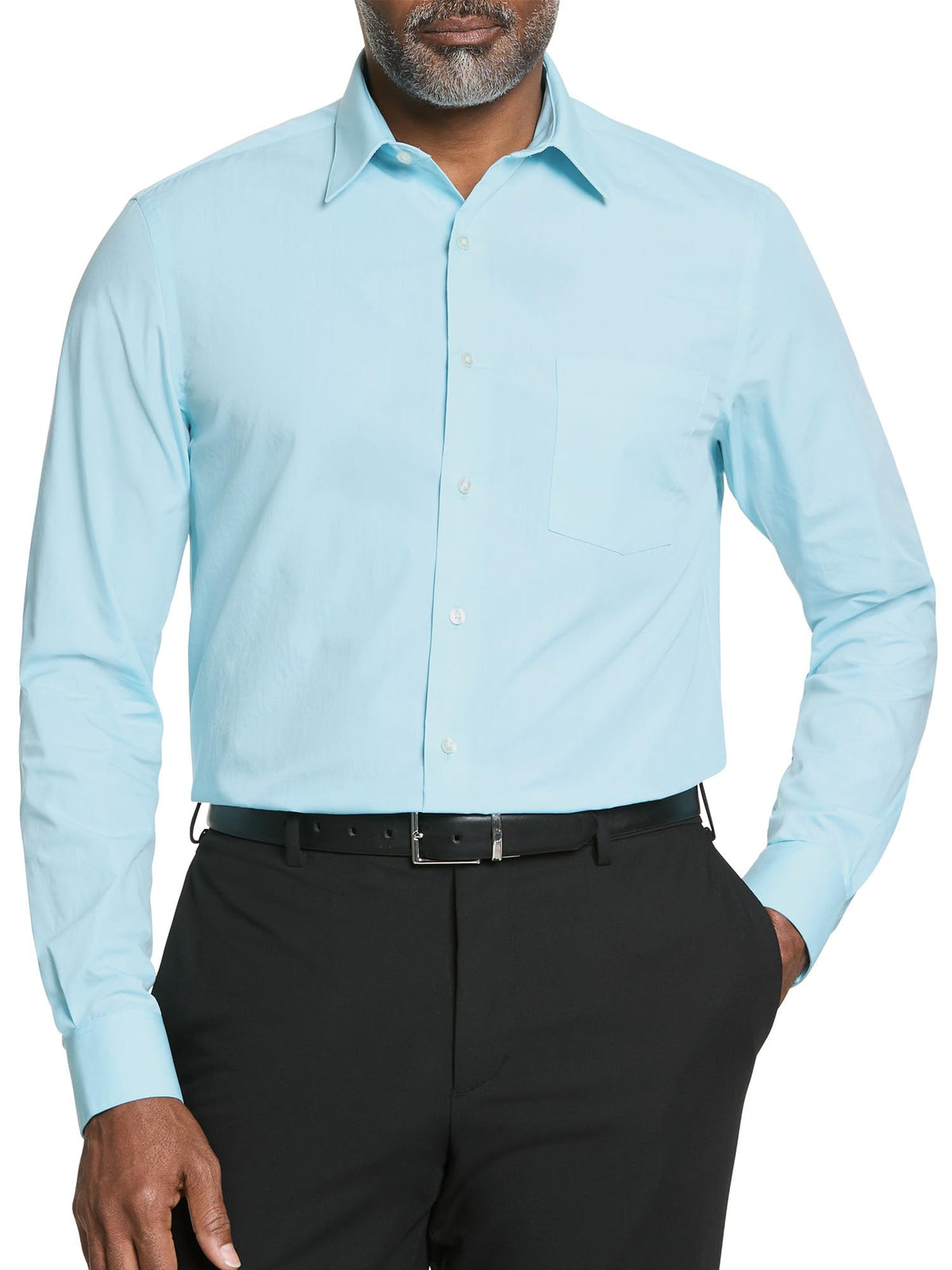 Van Heusen Mens Dress Shirt Regular Fit Poplin Solid