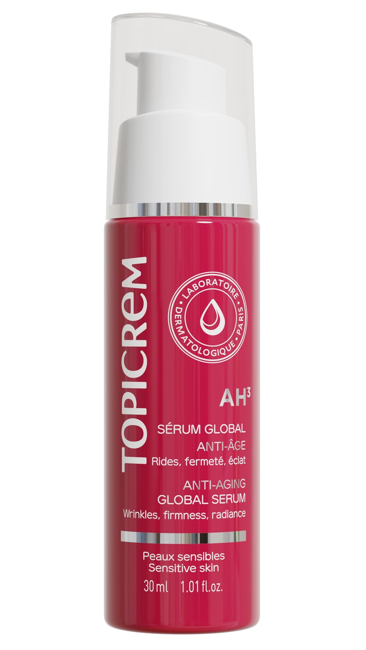 Topicrem Anti-Aging Serum AH3 Global - Hydrating, Anti-Wrinkle, Brightening Serum for Aging Skin with Hyaluronic Acid, Vitamin C & Niacinamide