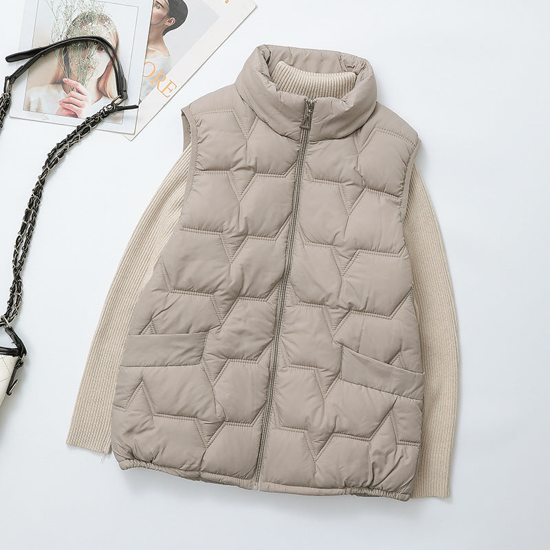 Large-size Down Cotton Vest For Fall And Winter
