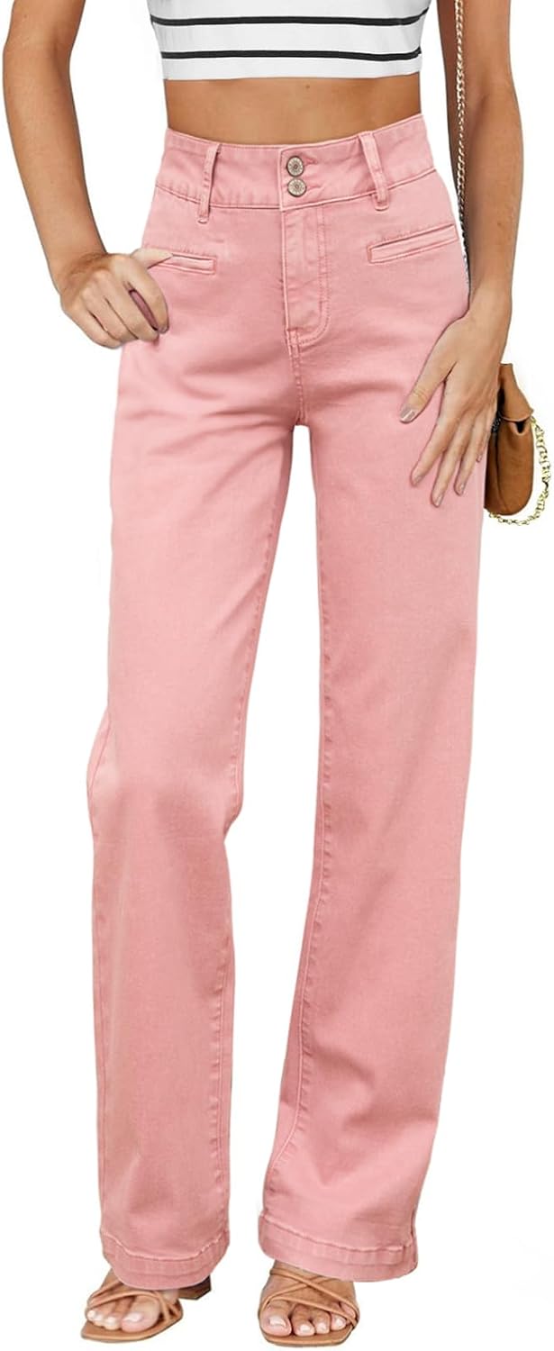 Sidefeel Jeans for Women High Waisted Straight Leg Denim Pants