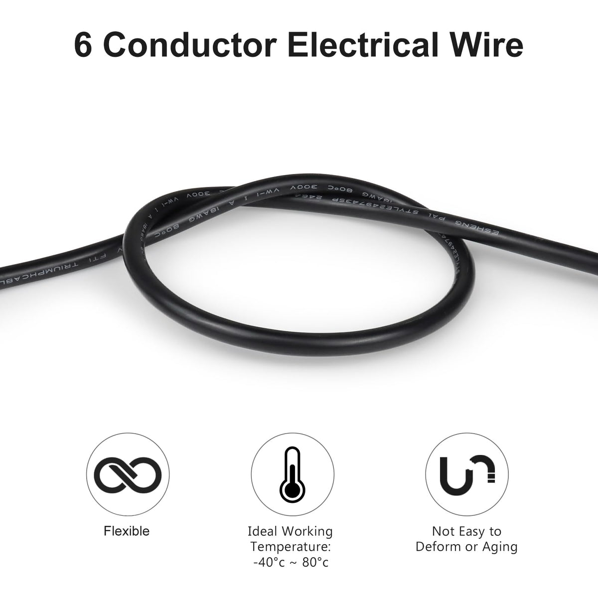 LEDLampsWorld 20 Gauge 7 Conductor Electrical Wire 32.8FT PVC Thermostat Wire