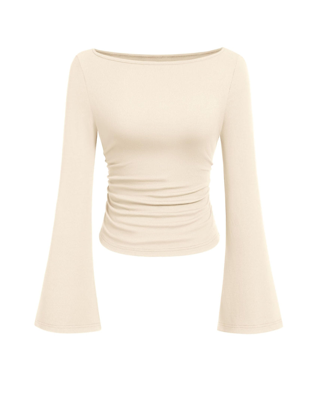 PRETTYGARDEN Womens Bell Long Sleeve Ribbed Knit Tops