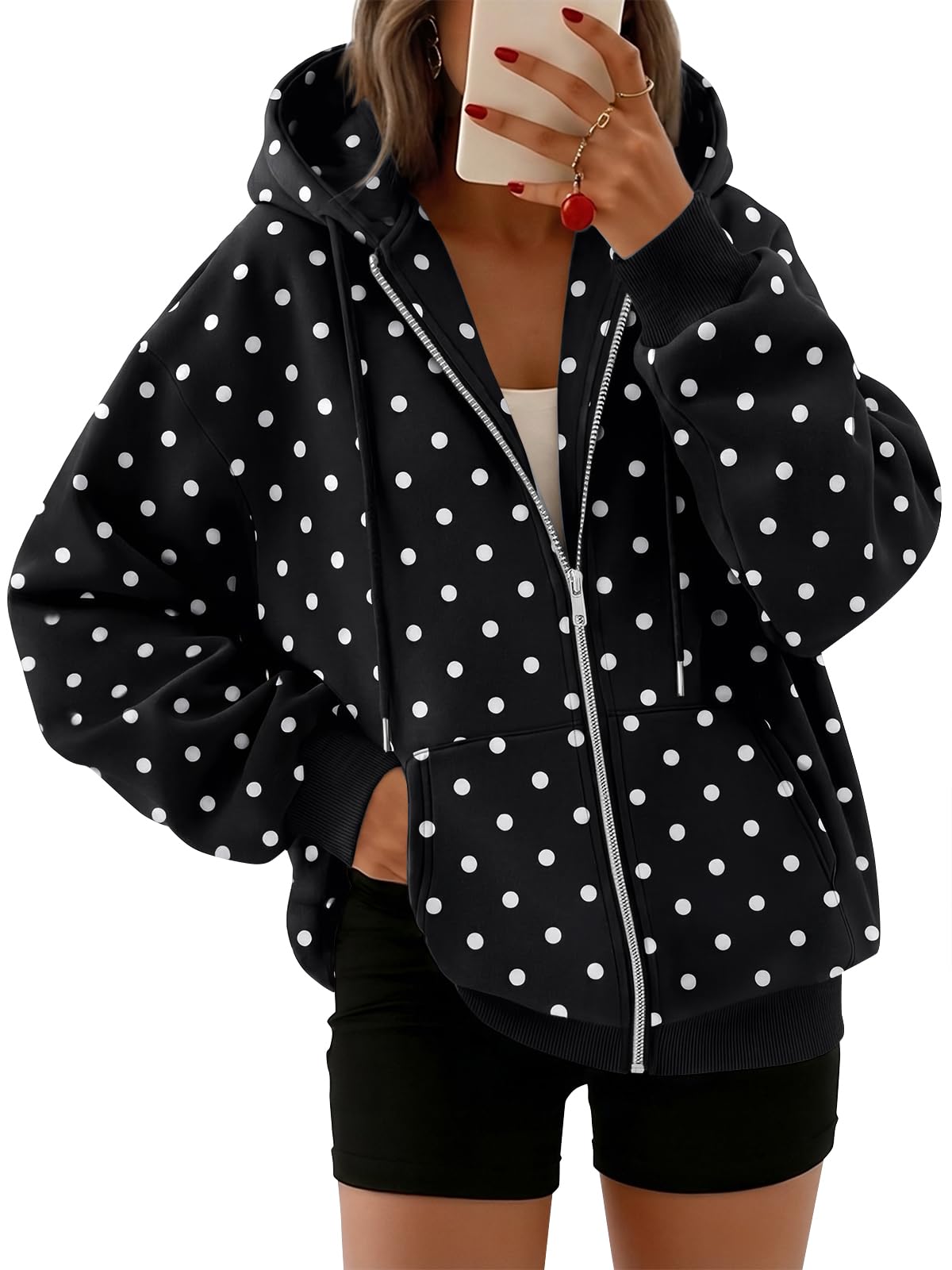 Trendy Queen Womens Oversized Zip Up Hoodies Y2K Fall Sweatshirts 2026