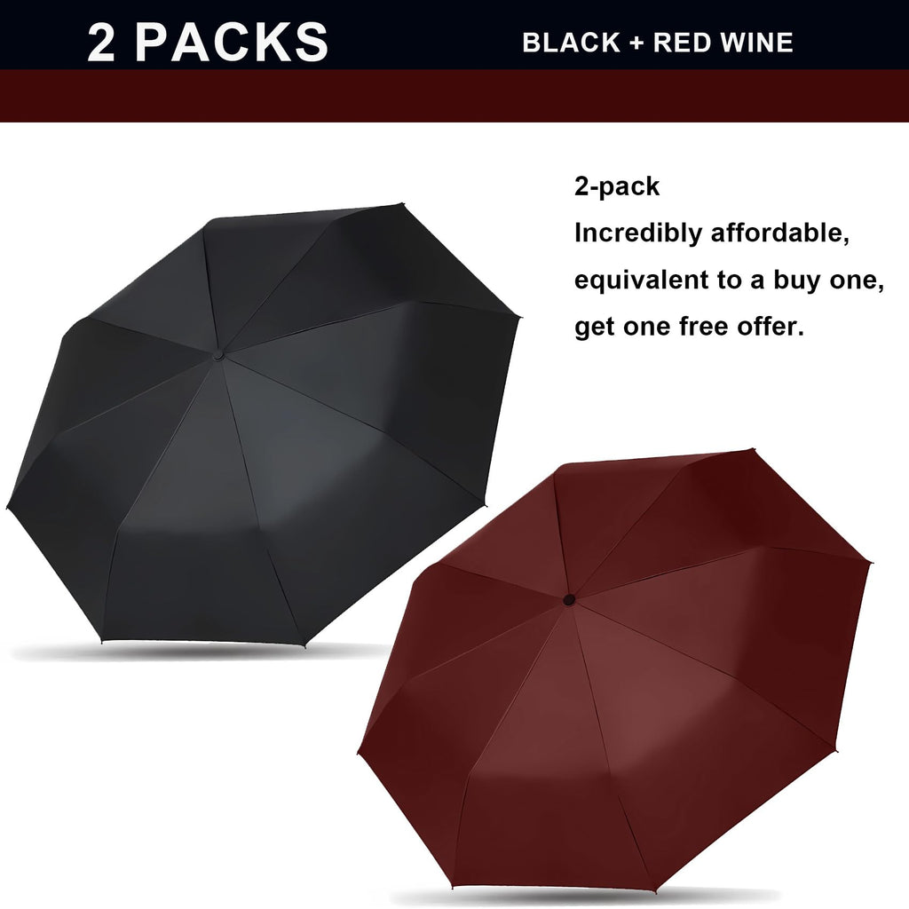 SIEPASA Windproof Travel Umbrella - Automatic Compact Folding Umbrella for Rain, Small Portable Windproof Umbrellas for Men Women and Teenagers (Navy Blue)