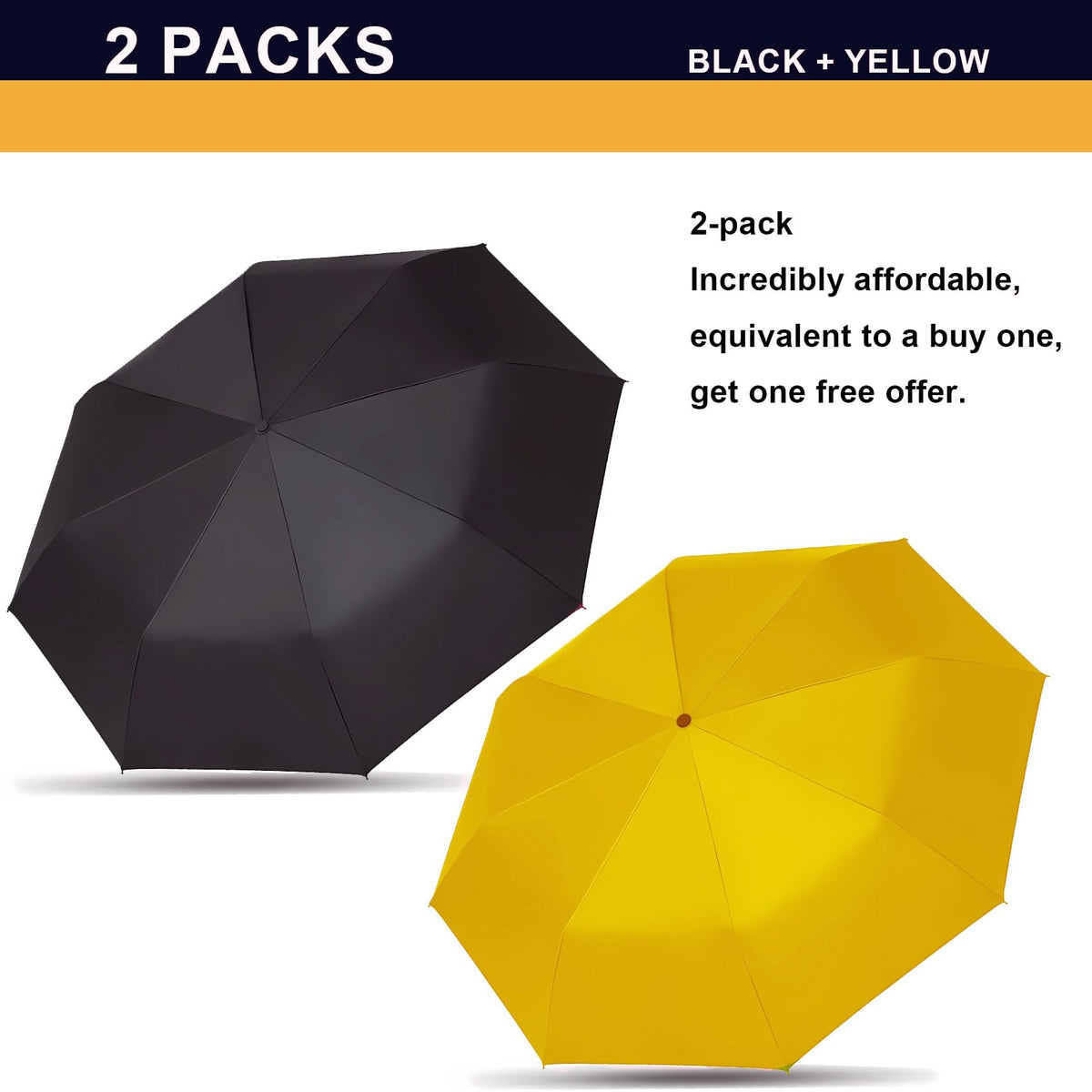 SIEPASA Windproof Travel Umbrella - Automatic Compact Folding Umbrella for Rain, Small Portable Windproof Umbrellas for Men Women and Teenagers (Navy Blue)