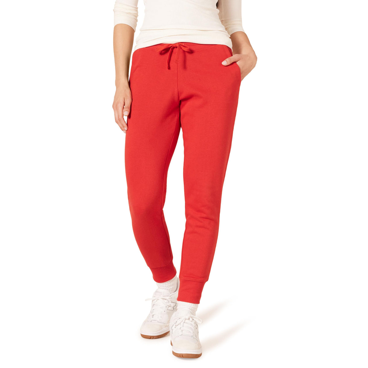 Amazon Essentials Women's Cotton Fleece Jogger Sweatpants with Drawstring (Available in Plus Size)