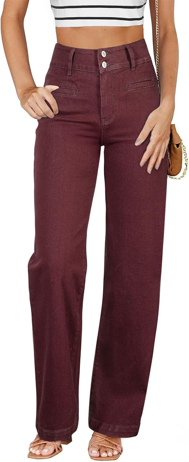 Sidefeel Jeans for Women High Waisted Straight Leg Denim Pants