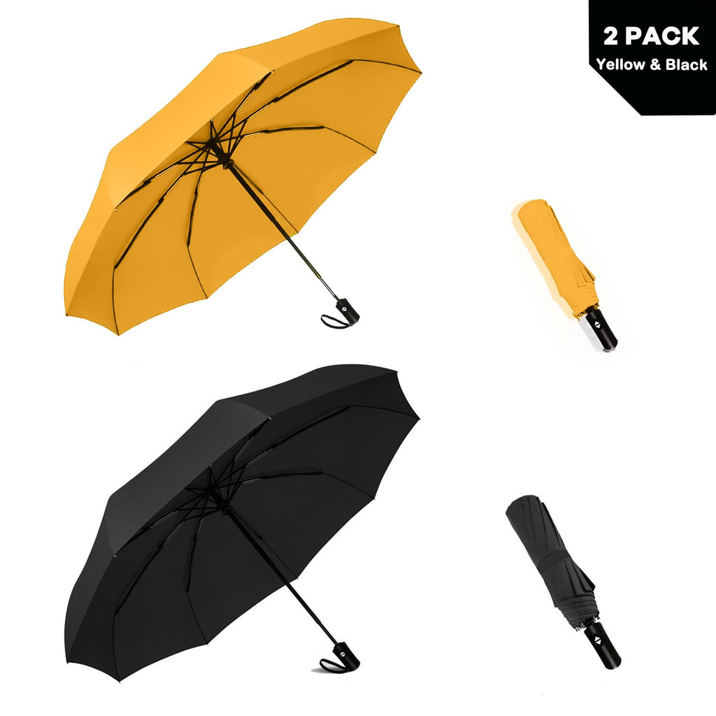 SIEPASA Windproof Travel Umbrella - Automatic Compact Folding Umbrella for Rain, Small Portable Windproof Umbrellas for Men Women and Teenagers (Navy Blue)