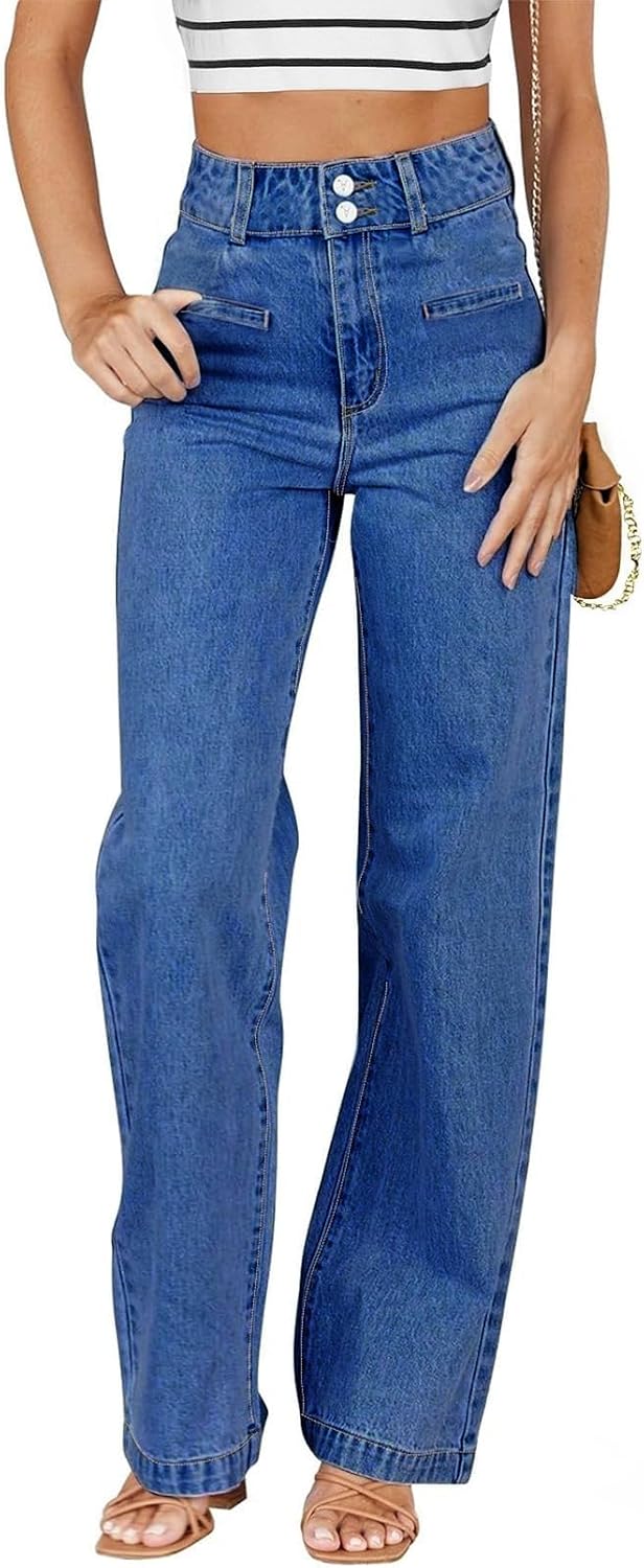 Sidefeel Jeans for Women High Waisted Straight Leg Denim Pants