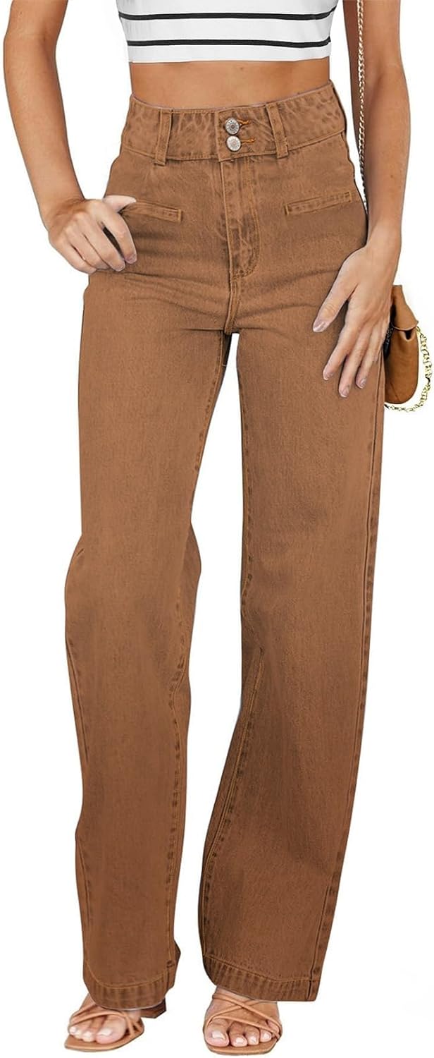 Sidefeel Jeans for Women High Waisted Straight Leg Denim Pants