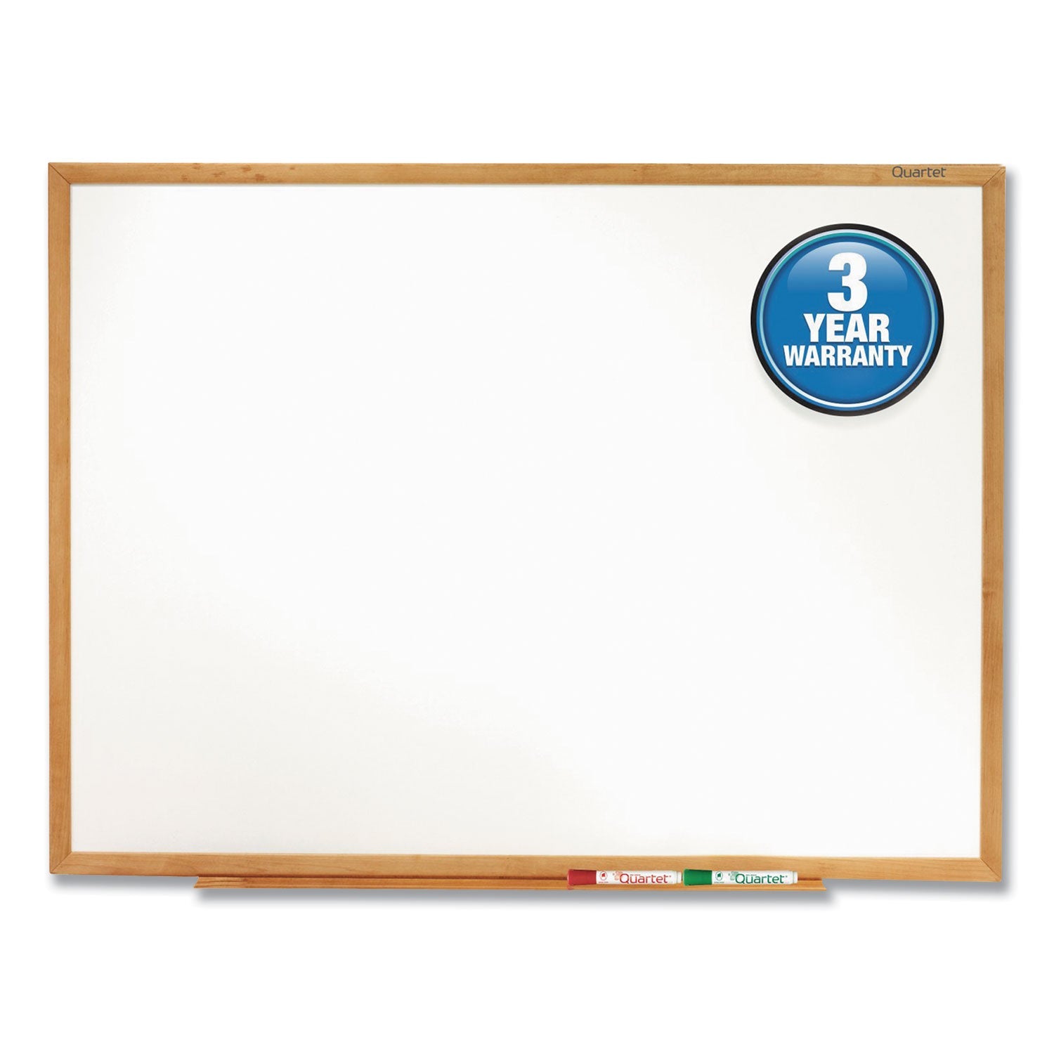 Quartet Classic Series Total Erase Dry Erase Board, 72 x 48, Oak Finish Frame