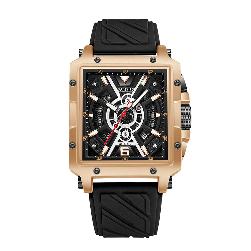 Fashionable Mens Watch With A Large Square Dial