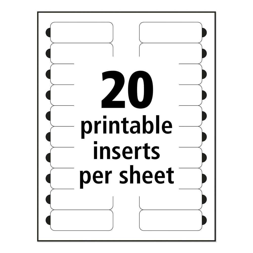 Avery The Mighty Badge Name Badge Inserts, 1 x 3, Clear, Laser, 20/Sheet, 5 Sheets/Pack